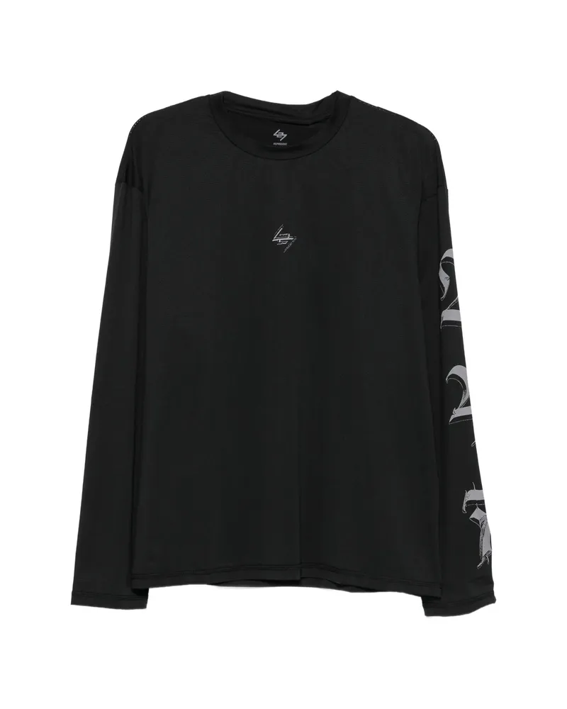 REPRESENT Graphic-print Long-sleeved T-shirt Black