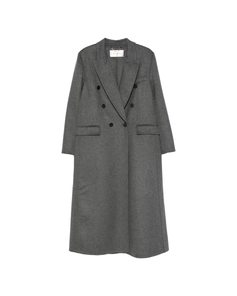 Victoria Beckham Double-breasted Peaked-lapel Coat Grey