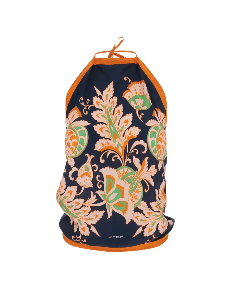 Etro Floral Halterneck Top Blue