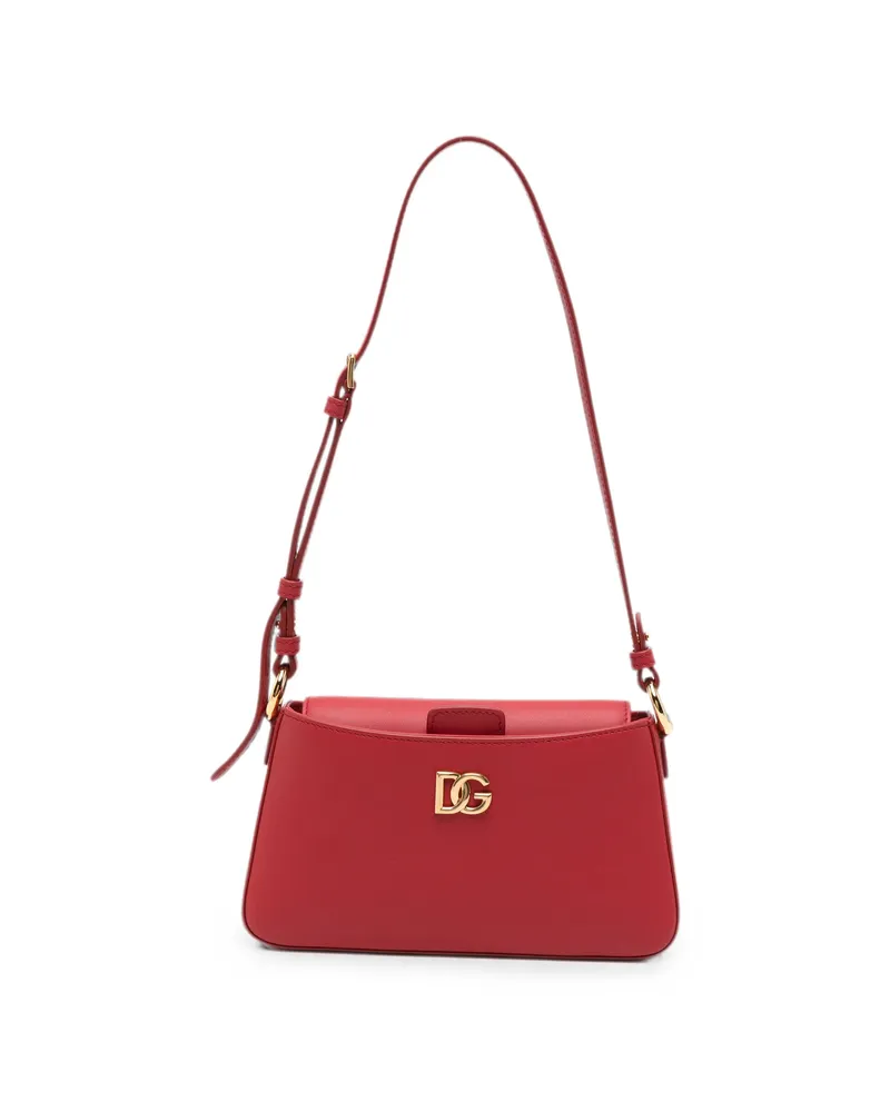 Dolce & Gabbana Logo-embellished Leather Phone Bag Red
