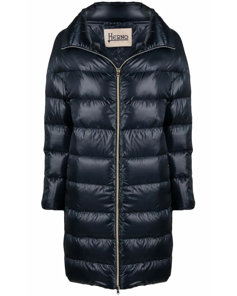 Herno Down-feather Mid-length Coat Blue