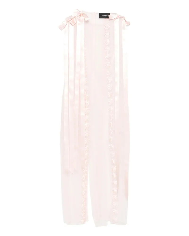 Simone Rocha Ribbon-trimmed Sleeveless Midi Dress Pink