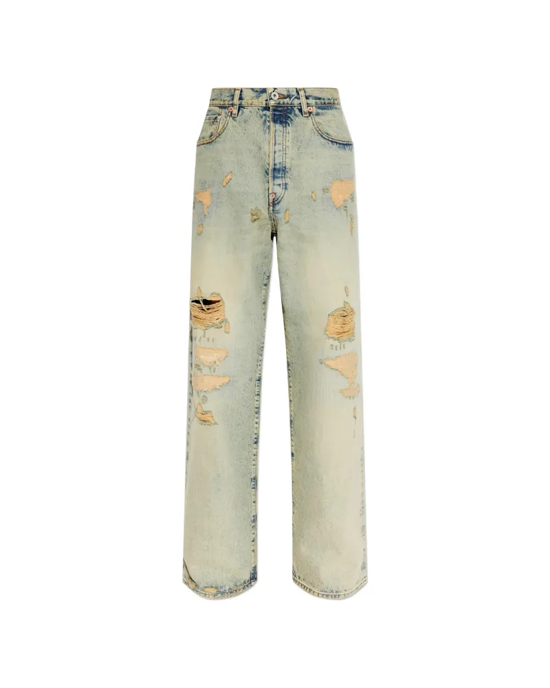 Kenzo Distressed Bleached-effect Jeans Blue