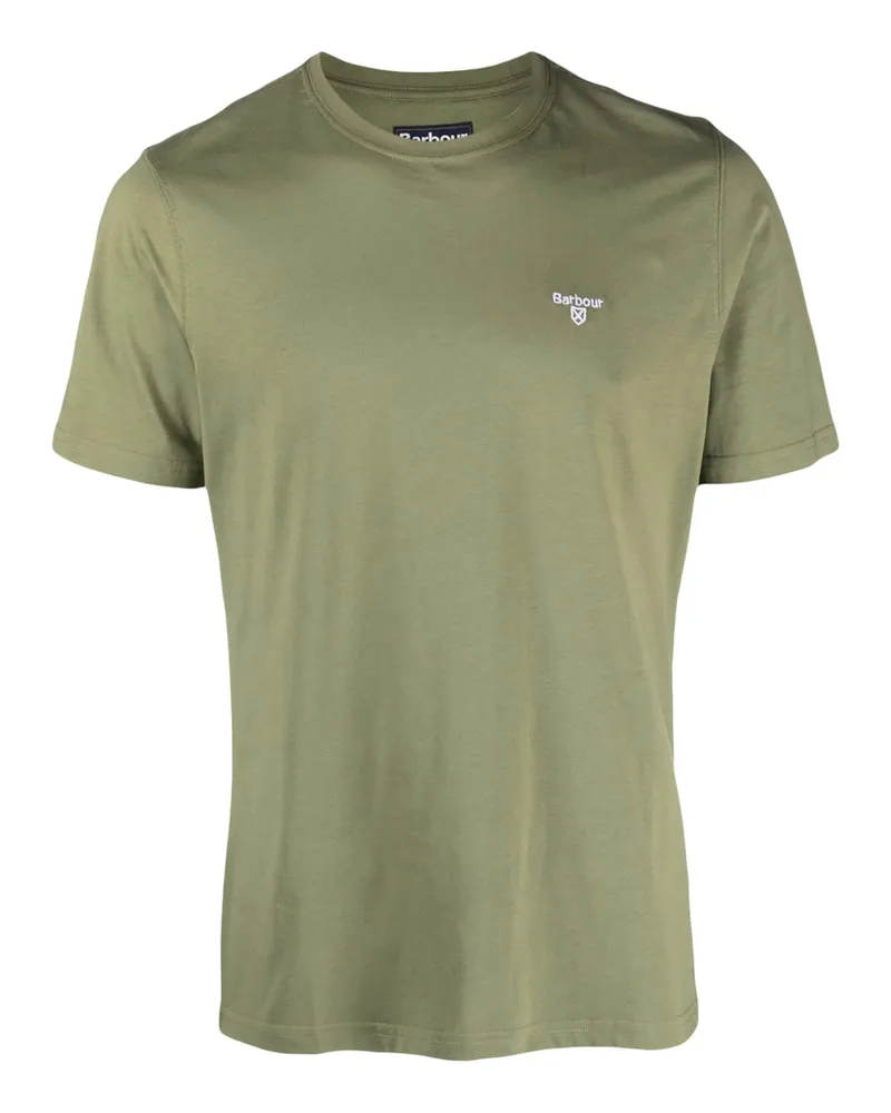 Barbour Logo-embroidered Cotton T-shirt Green