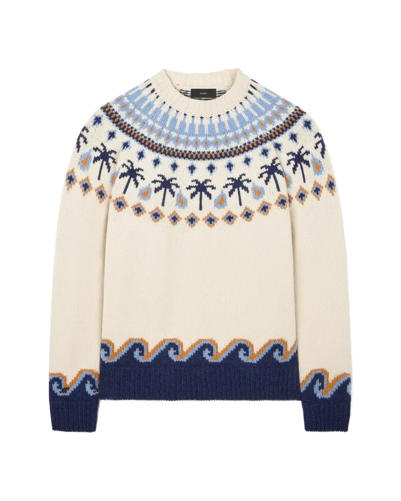 Alanui Jacquard-knit Fair Isle Sweater Neutrals
