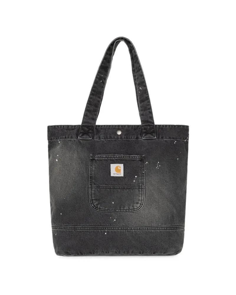 Carhartt WIP Paint-splatter Denim Tote Bag Black
