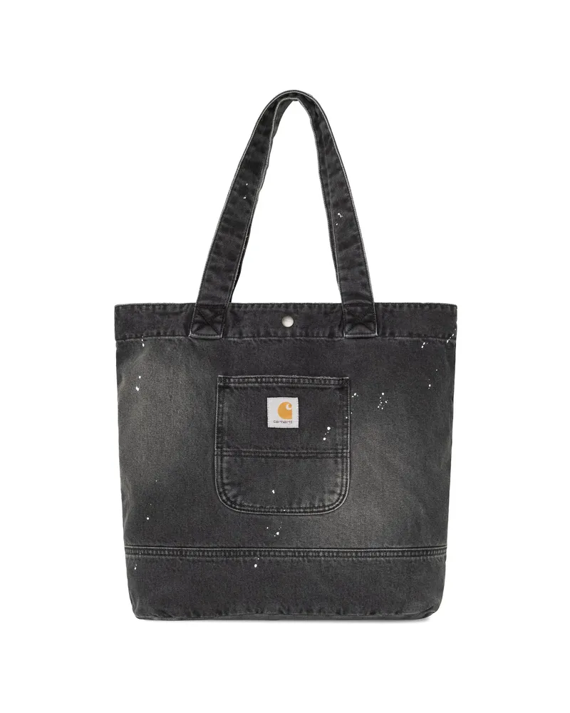 Carhartt WIP Paint-splatter Denim Tote Bag Black