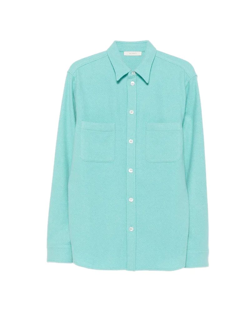 Umit Benan Button-up Chest-pocket Shirt Jacket Blue