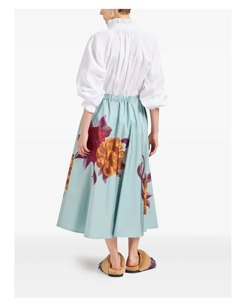 La DoubleJ Floral-print Skirt Blue