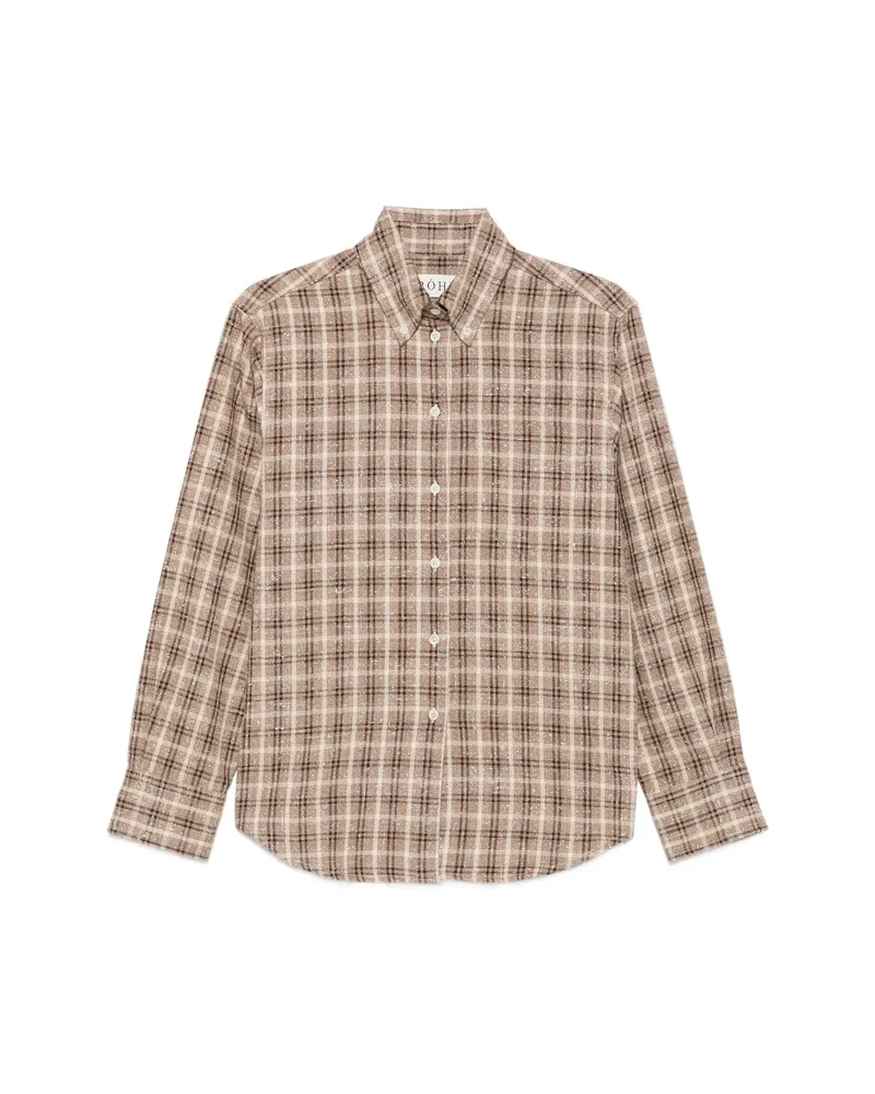 Róhe Check-pattern Shirt Brown