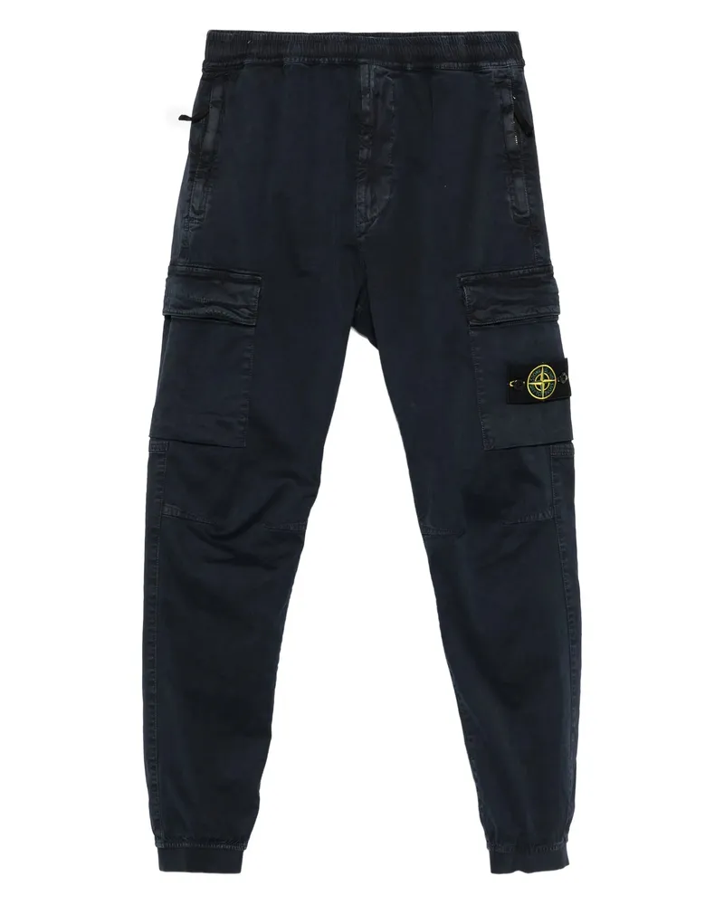 Stone Island Elasticated-cuff Cargo Trousers Blue
