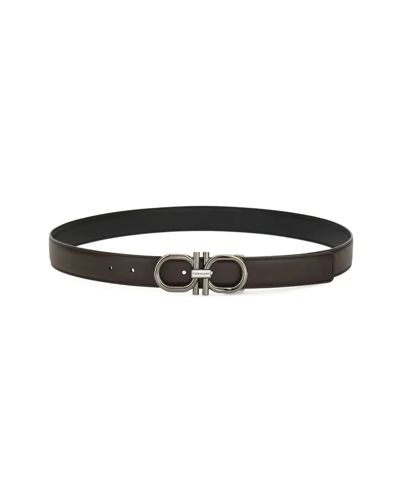 Ferragamo Gancini Reversible Belt Brown