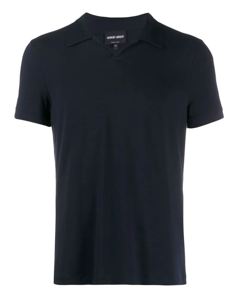 Giorgio Armani Shortsleeved Polo Shirt Blue