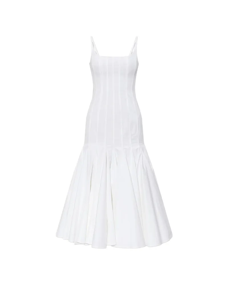 Jacquemus Pleated Midi Dress White