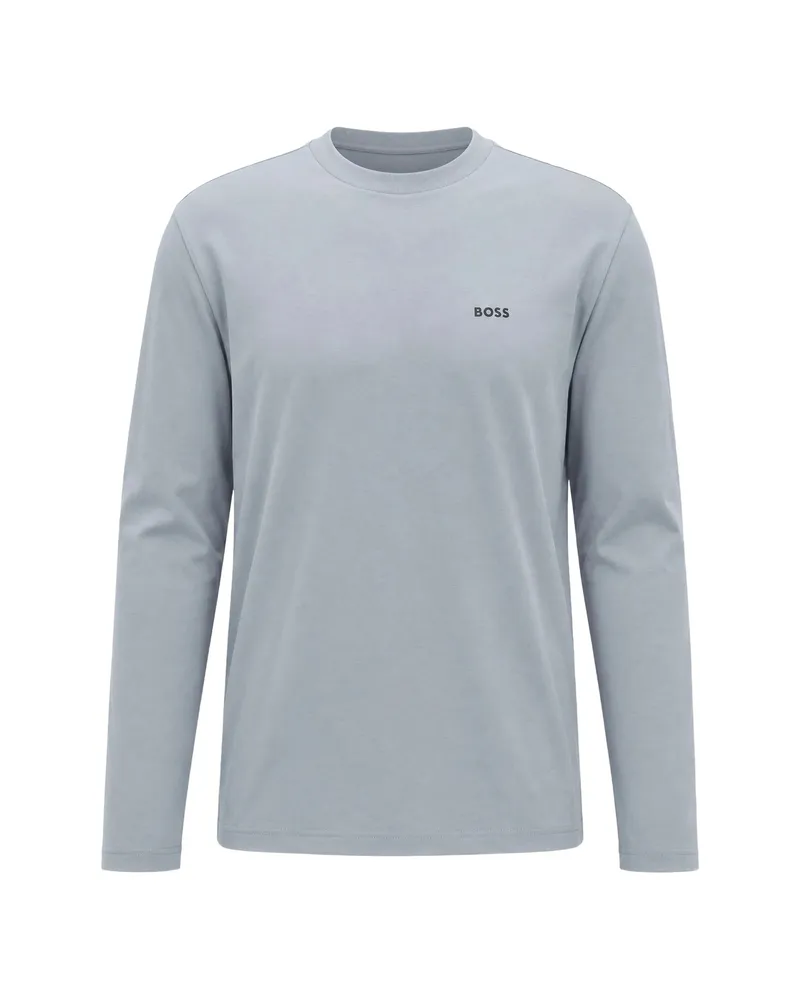 HUGO BOSS Long-sleeve Logo-print T-shirt Grey