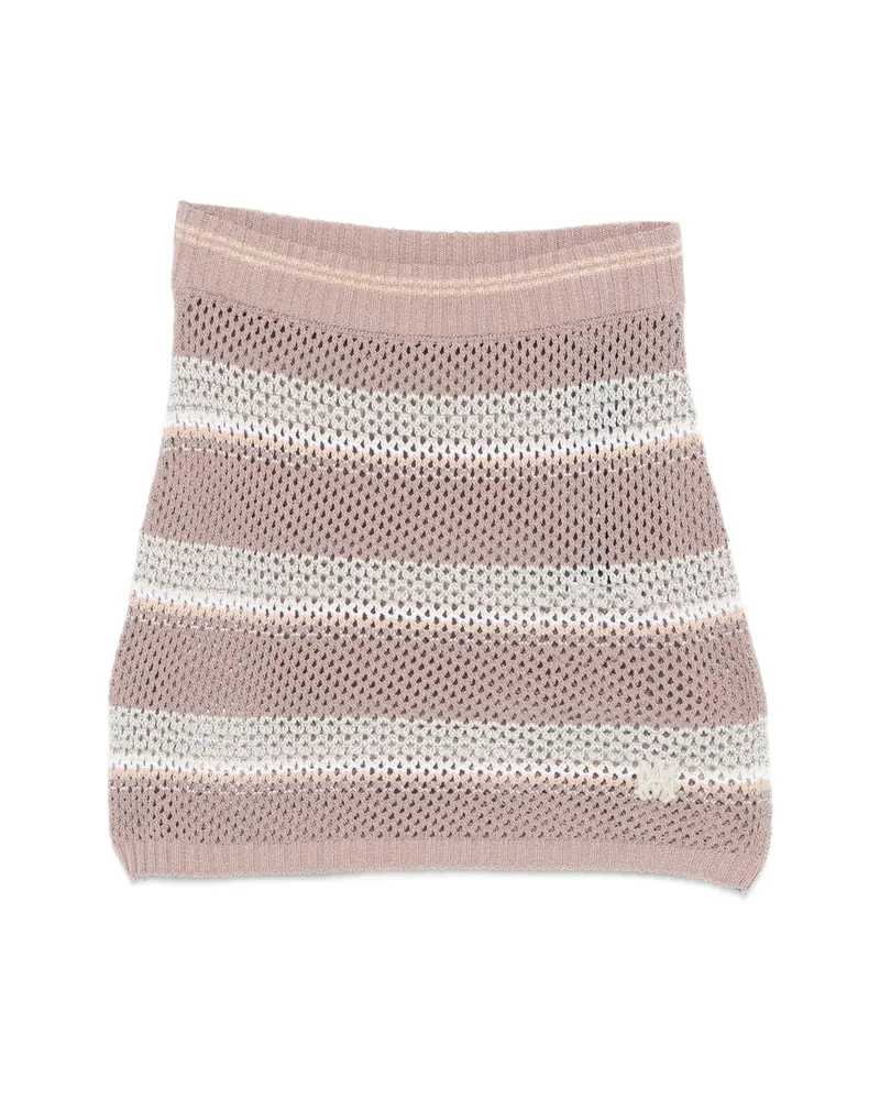 Amiri Striped Knitted Mini Skirt Neutrals