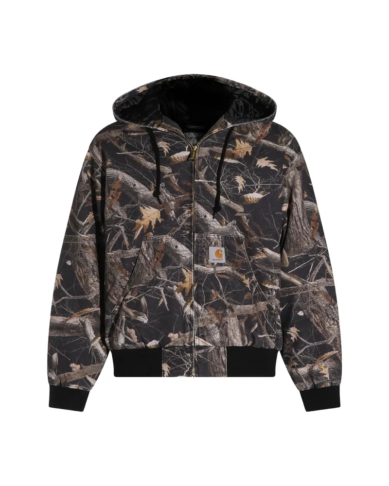 Carhartt WIP Camouflage-print Hooded Jacket Black