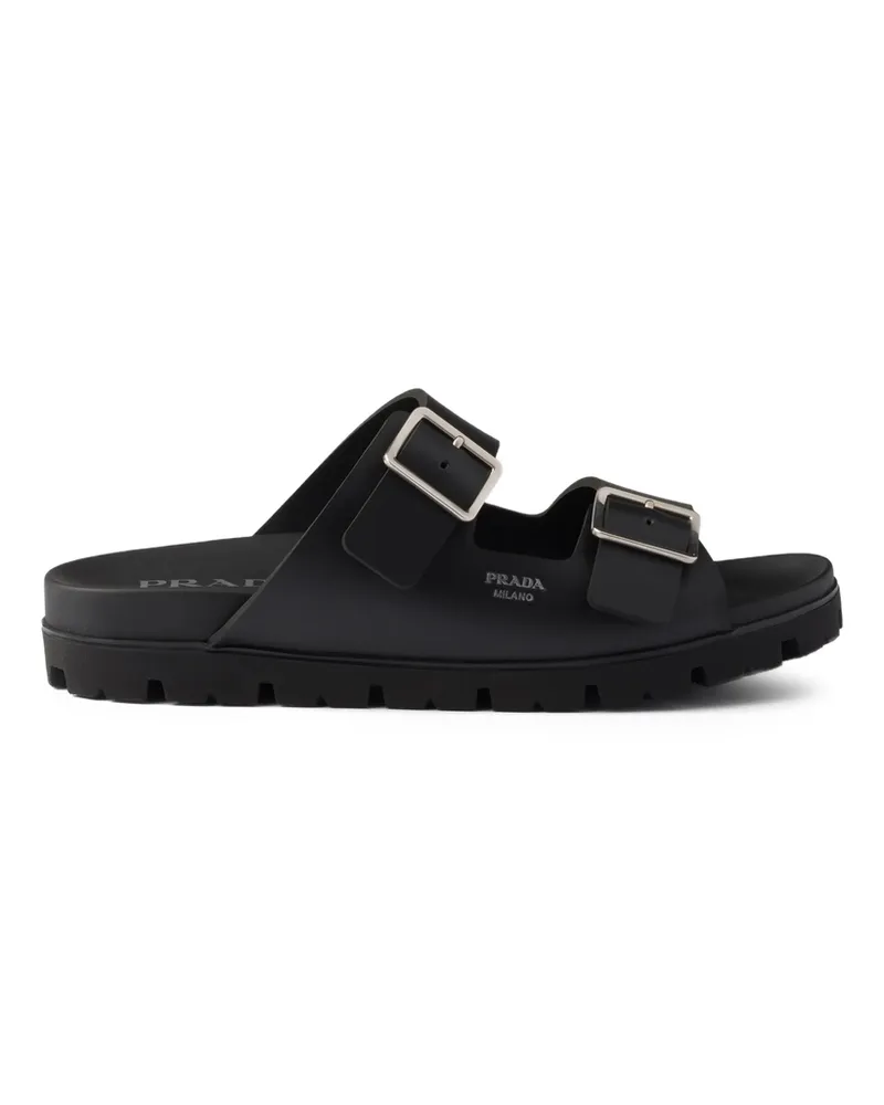Prada Straps Buckle Sandals Black