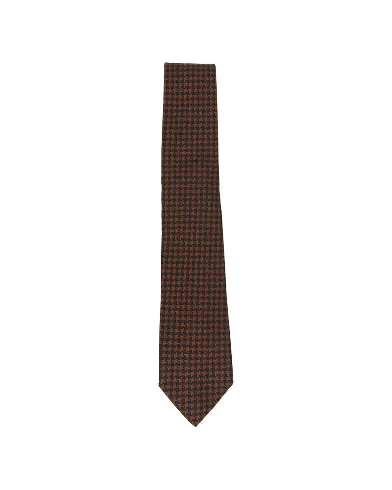 Tagliatore Houndstooth-pattern Tie Blue