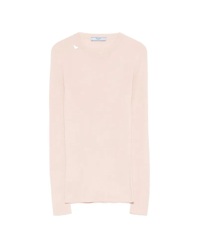 Prada Appliqué Wool Sweater Pink