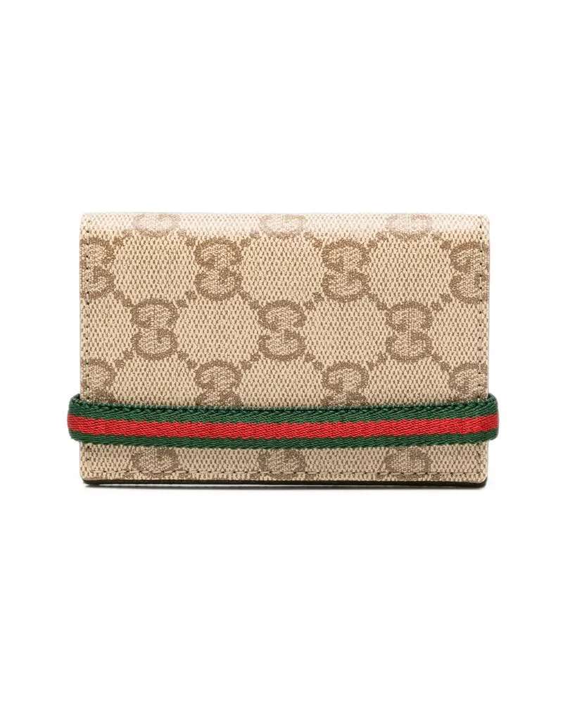 Gucci GG Supreme Web Wallet Neutrals