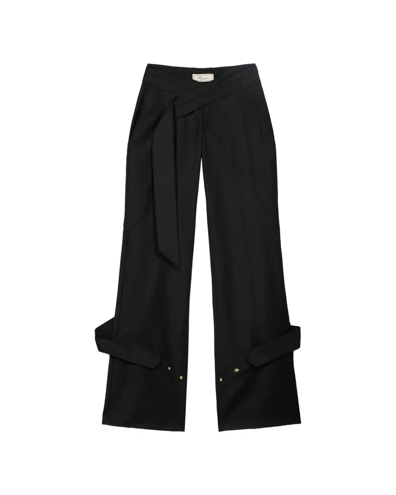 Blumarine Crossover-waistband Strap-detail Trousers Black