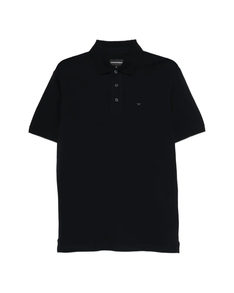 Emporio Armani Logo-plaque Short-sleeve Polo Shirt Black