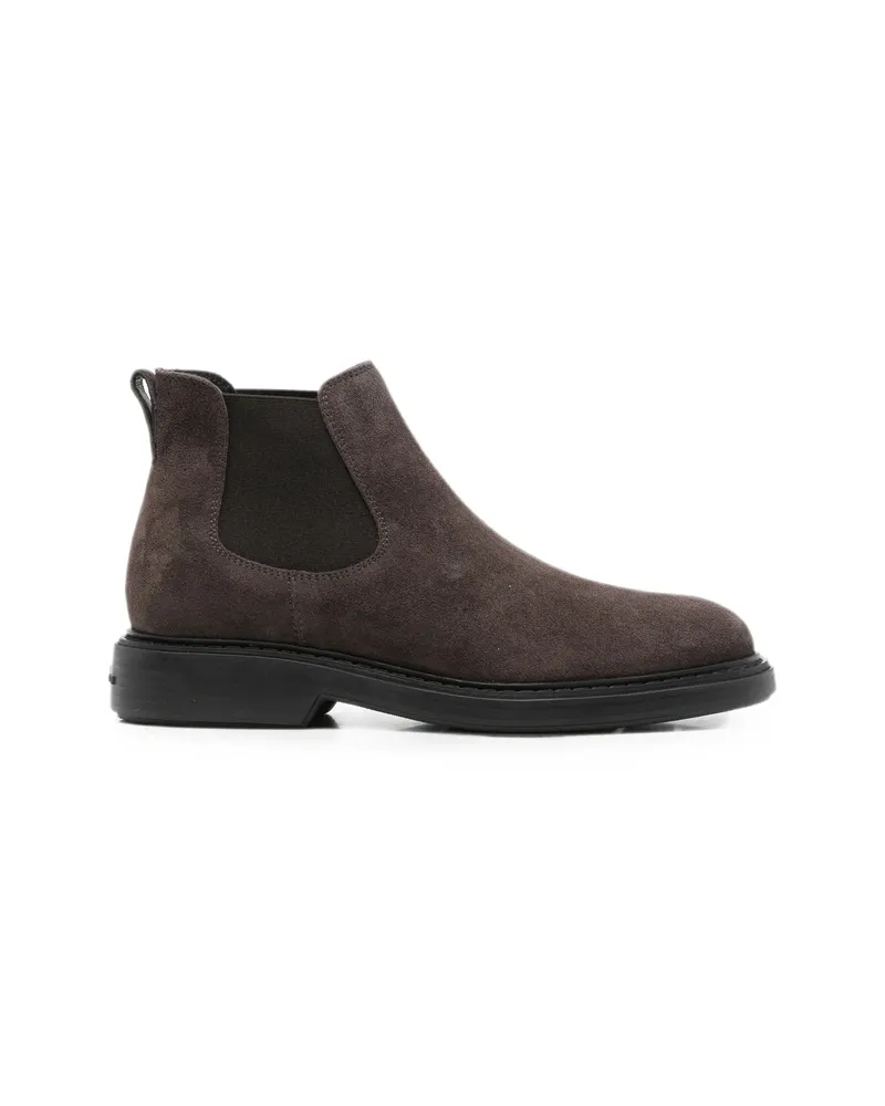 Hogan Suede Chelsea Boots Brown