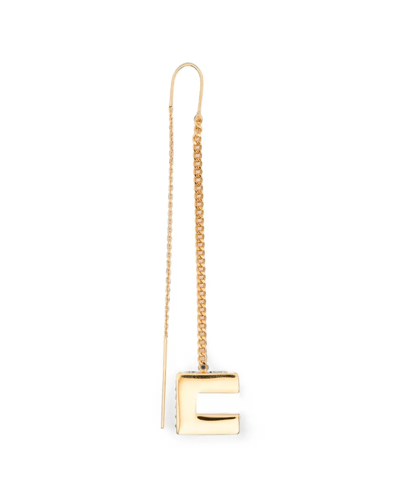 Elisabetta Franchi Logo-pendant Threader Earrings Gold
