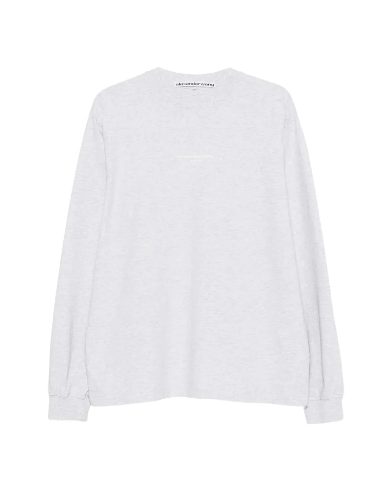 Alexander Wang Logo-print Long-sleeve T-shirt Grey