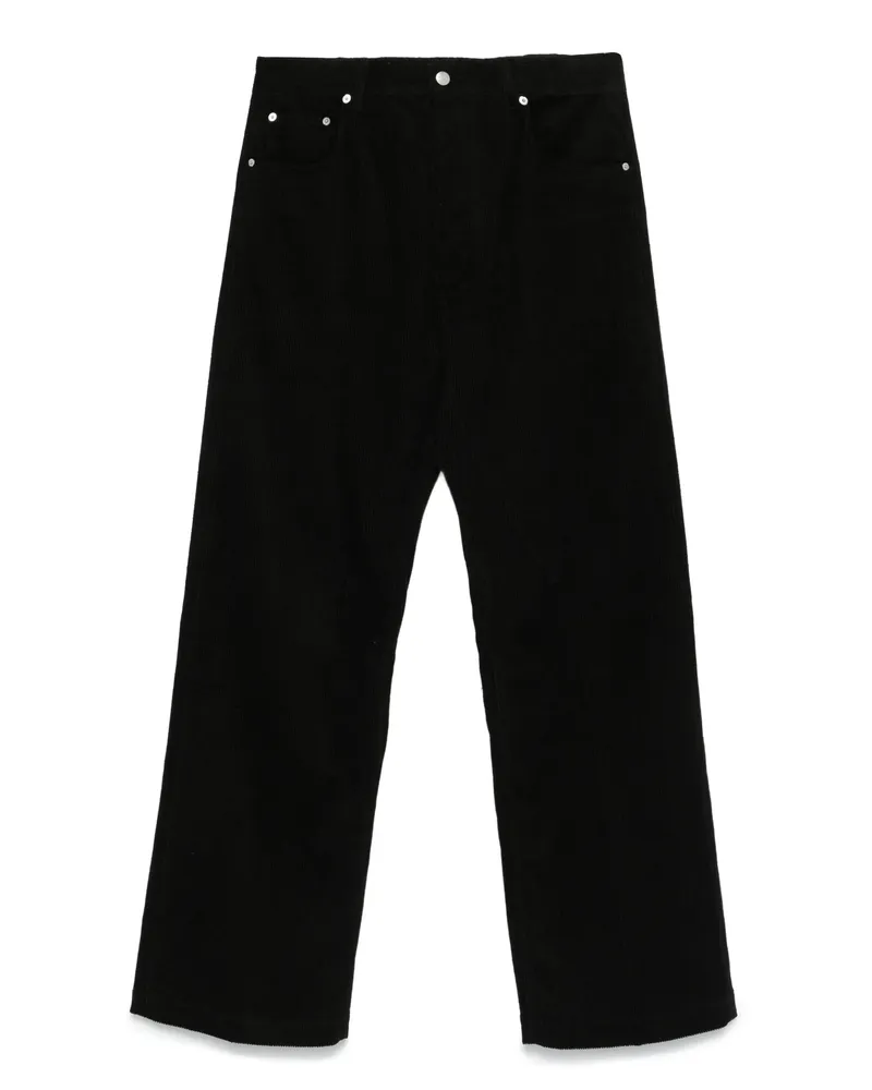 Rick Owens Corduroy Straight Trousers Black