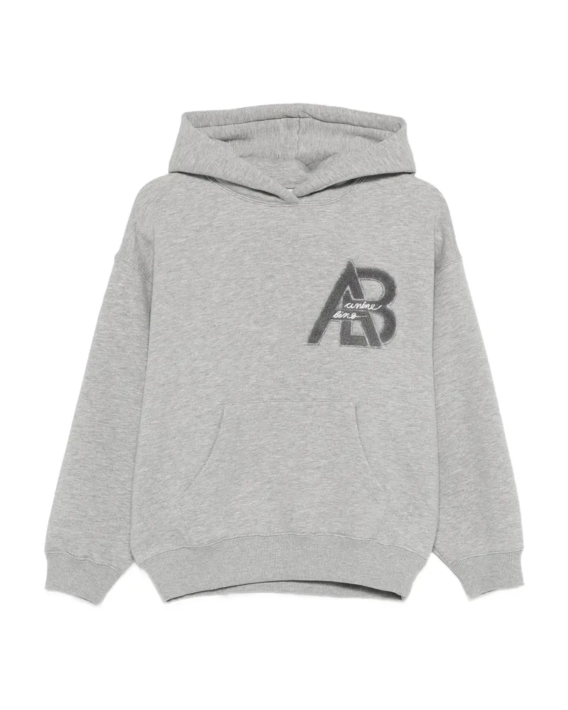 Anine Bing Jaci Logo-detail Hoodie Grey