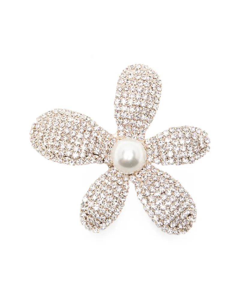 Rosantica Crystal-embellished Faux-pearl Brooch Gold