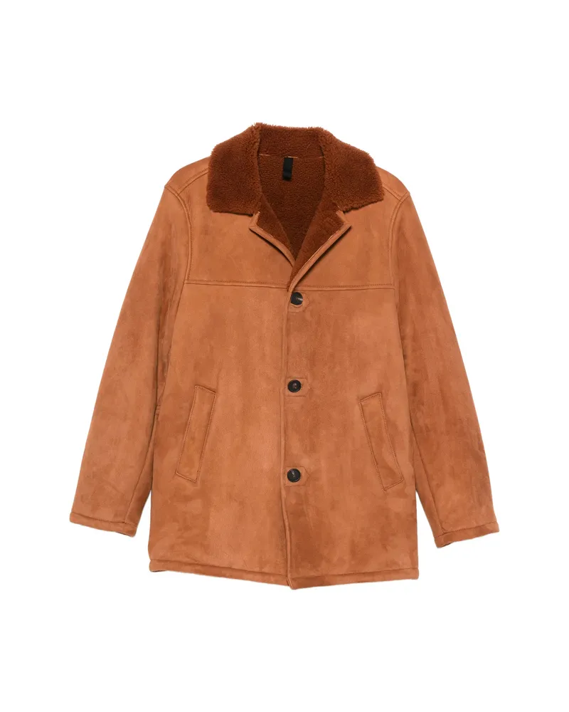 Tagliatore Shearling Coat Brown