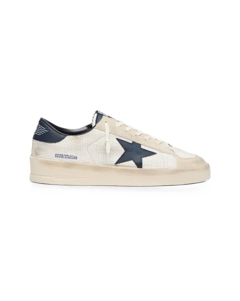 Golden Goose Stardan In Beige Suede With Blue Star Neutrals