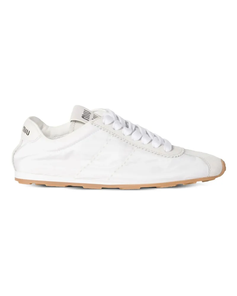 Miu Miu Plume Lace-up Sneakers White
