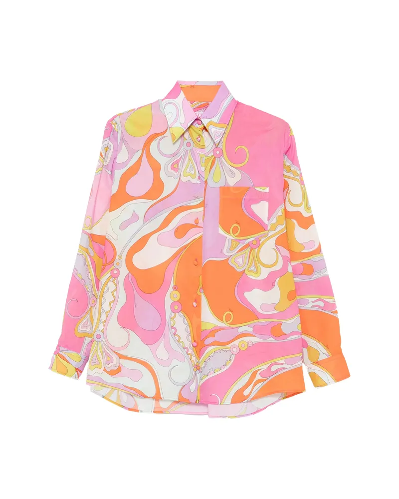 Emilio Pucci Iride-print Silk Shirt Pink