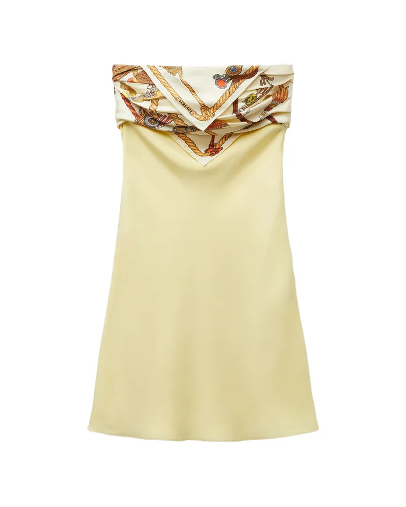 Versace Silk-twill Scarf-overlay Mini Dress Green