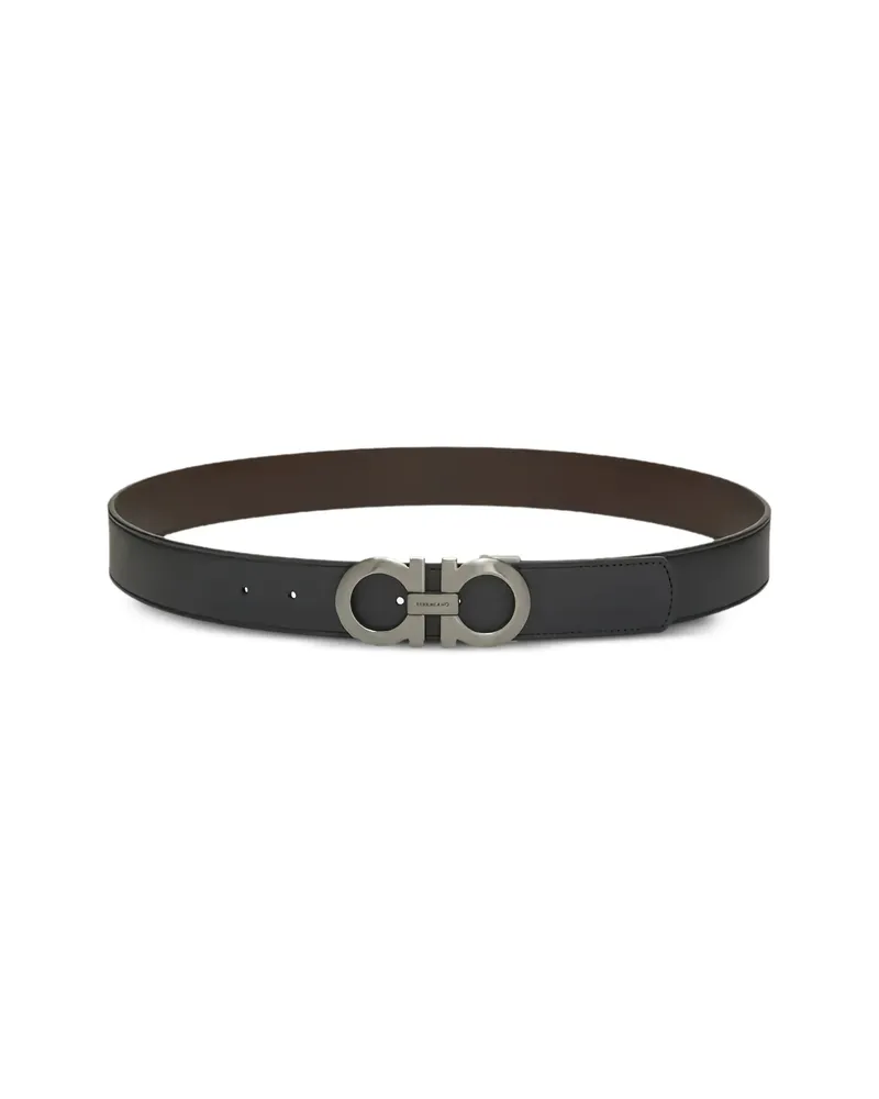 Ferragamo Gancini Adjustable Buckle Belt Black