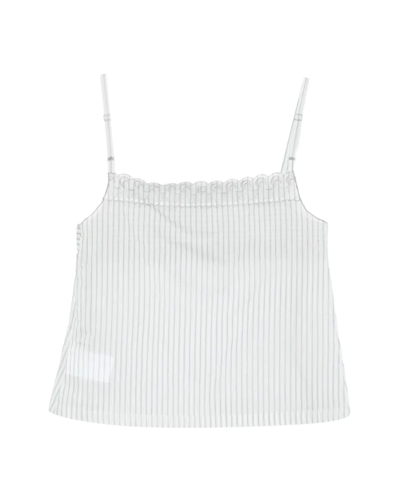 LOW CLASSIC Striped Lace Top White