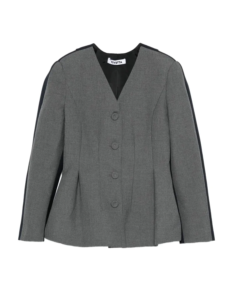 Vivetta Button-front Panelled Jacket Grey