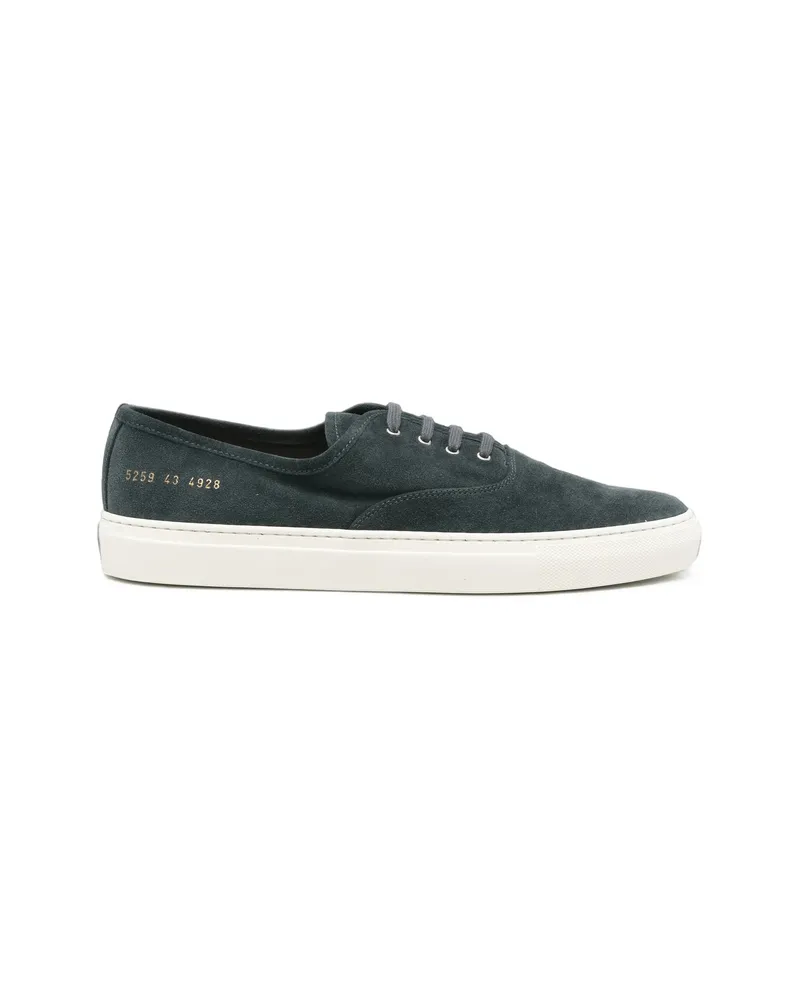 Common Projects Suede Gold-tone Serial Number Sneakers Blue