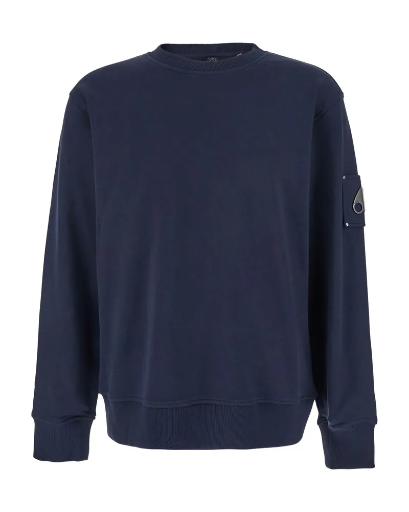 Moose Knuckles Logo-appliqué Sweatshirt Blue