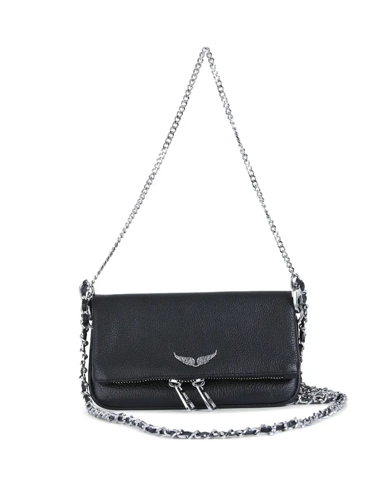 Zadig & Voltaire Mini Rock Leather Clutch Bag Black