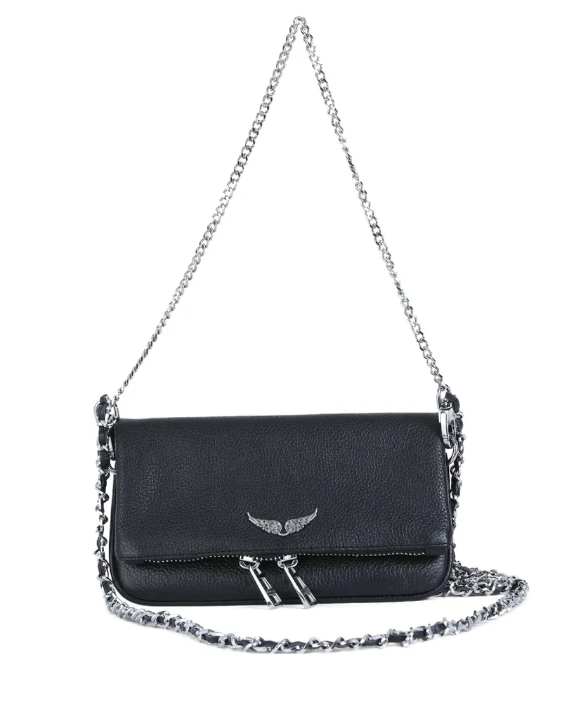 Zadig & Voltaire Mini Rock Leather Clutch Bag Black