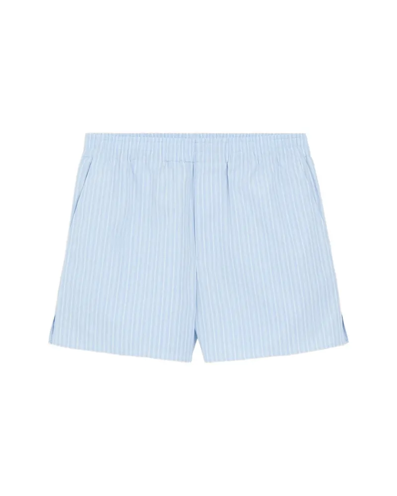 AMI Paris Cotton Elasticated Shorts Blue