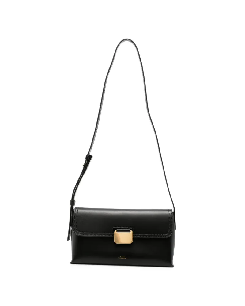 A.P.C. A. p.c. Small Simone Logo-print Leather Shoulder Bag Black