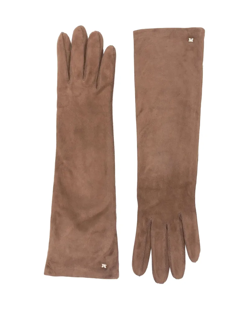 Max Mara Logo-detailing Gloves Blue