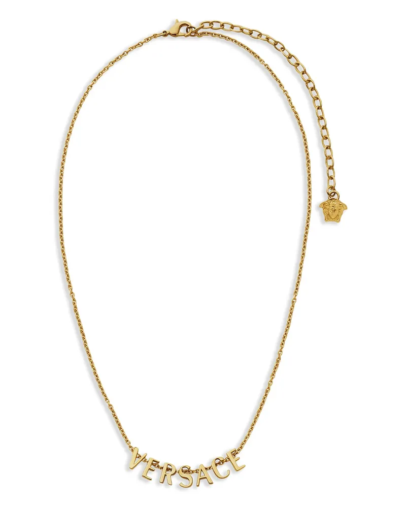 Versace Logo-lettering Necklace Gold