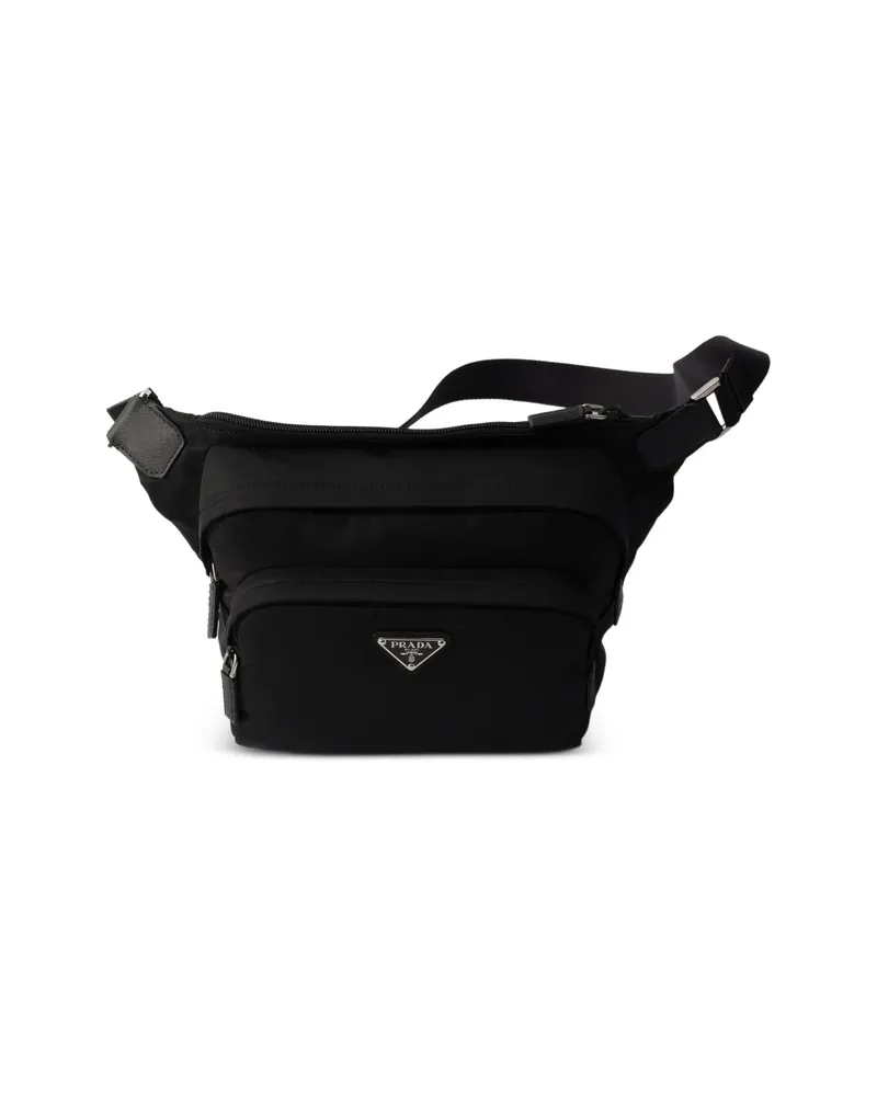 Prada Logo-plaque Shoulder Bag Black